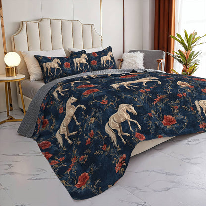 Lorva Horse All Season Quilt 3-Piece Set Mystical