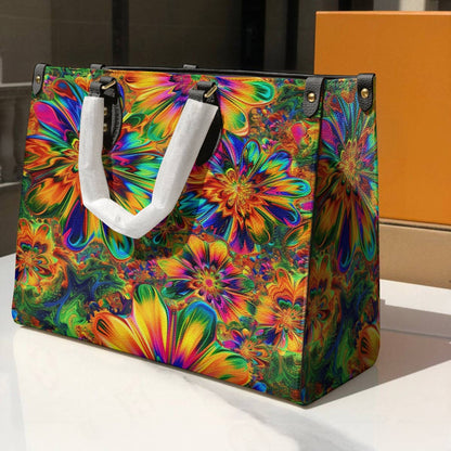 Lorva Hippie Leather Bag Groovy Bloom