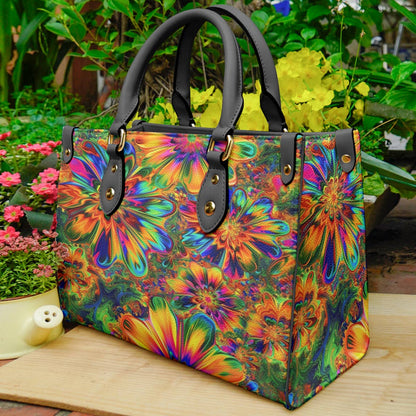 Lorva Hippie Leather Bag Groovy Bloom