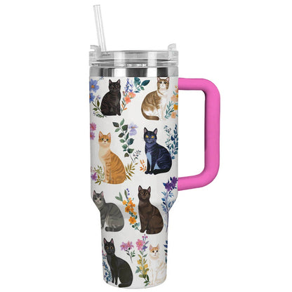 Lorva Tumbler Charming Floral Cats
