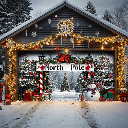 Lorva Christmas Garage Door Banner Decoration Beautiful North Pole