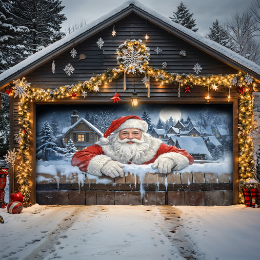 Lorva Christmas Garage Door Banner Decoration Santa