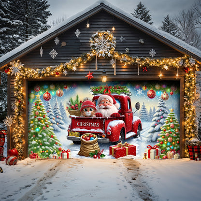 Lorva Christmas Garage Door Banner Decoration Happy Trip