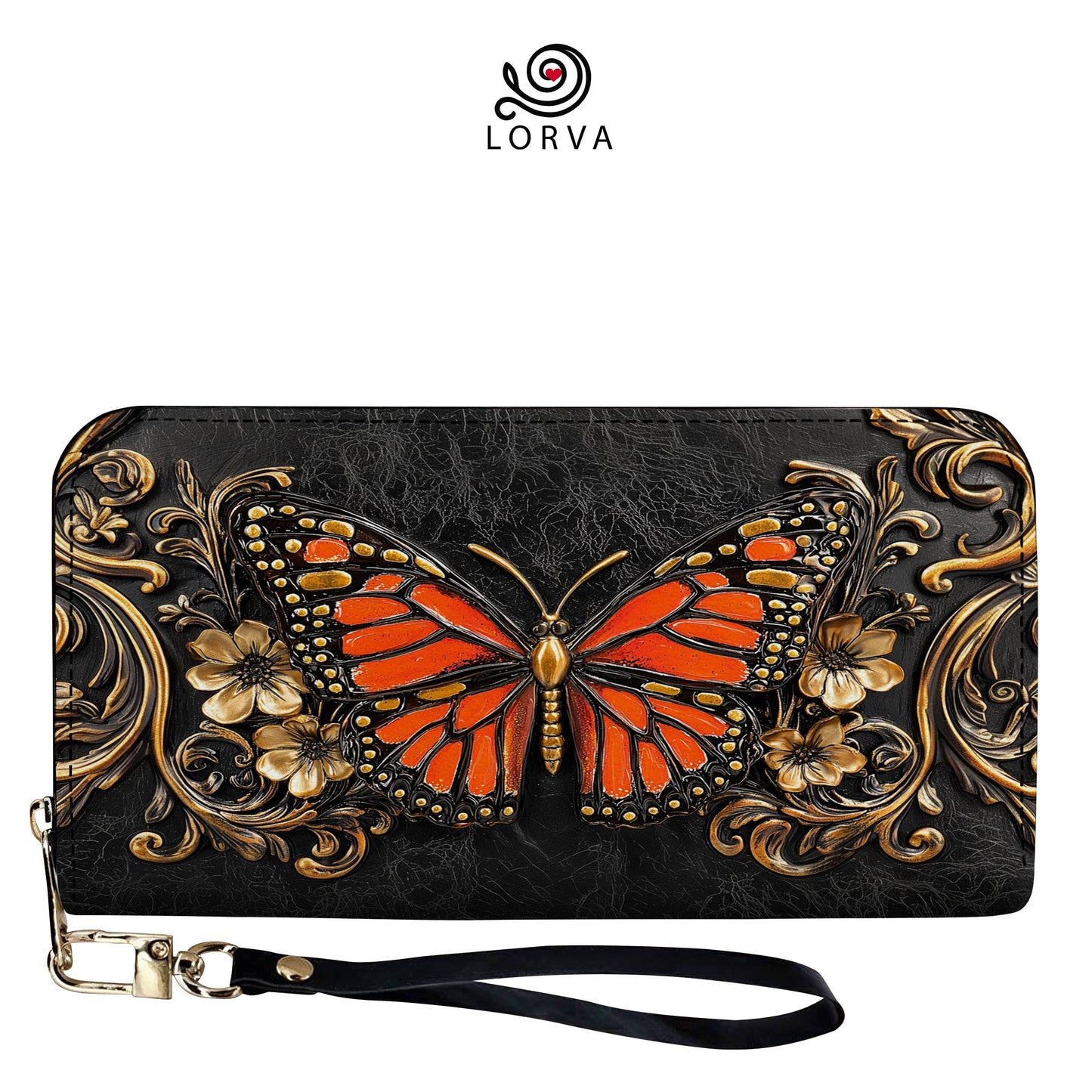 Lorva Butterfly Leather Wallet Victorian Blaze