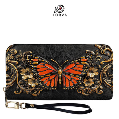 Lorva Butterfly Leather Wallet Victorian Blaze