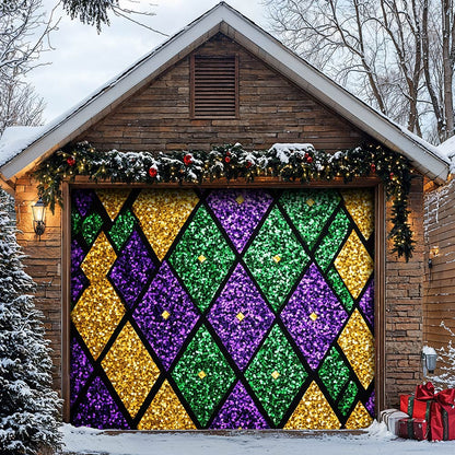 Lorva Mardi Gras Garage Door Banner Decoration