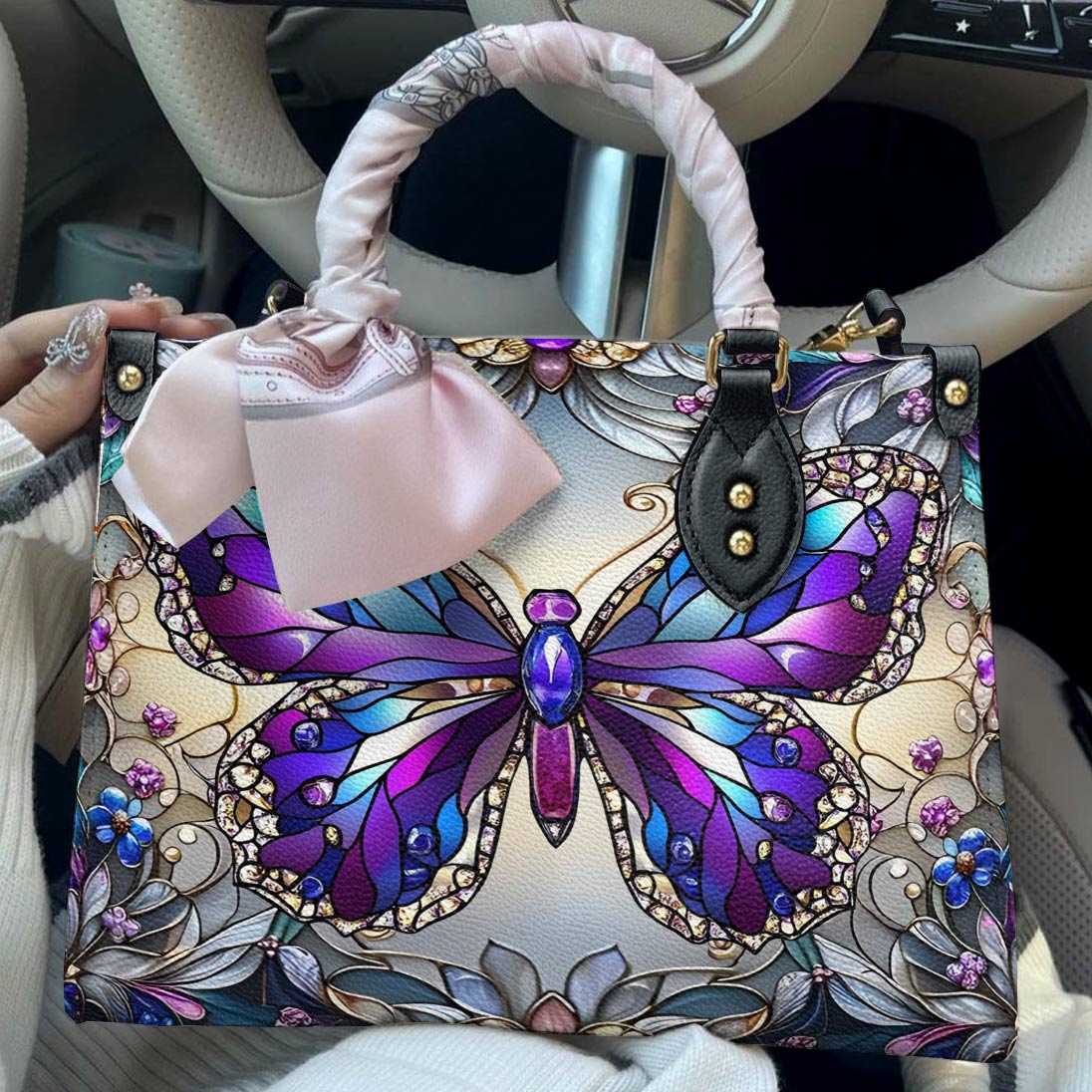 Lorva Leather Bag Mosaic Butterfly