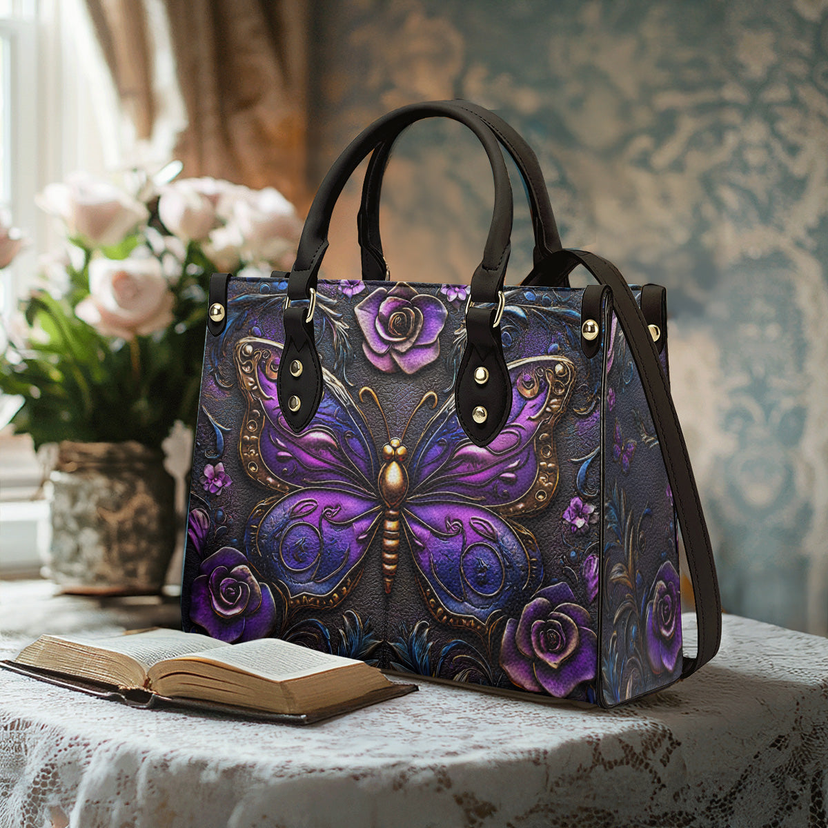 Lorva Leather Bag Violet Drift