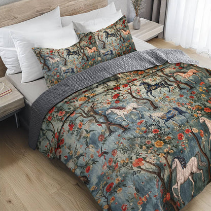Lorva Horse All Season Quilt 3-Piece Set Peace Love