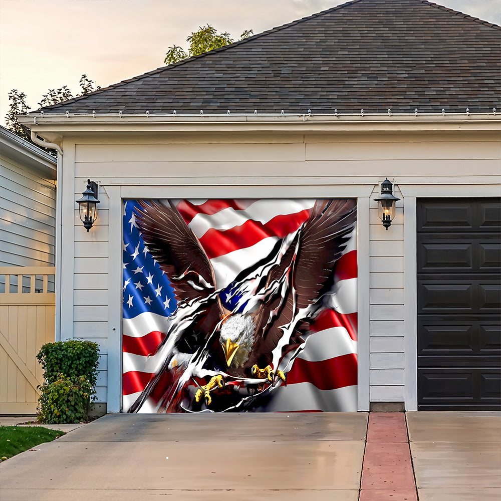 Lorva Garage Door Banner Decoration 250th Anniversary Eagle Breaks Through