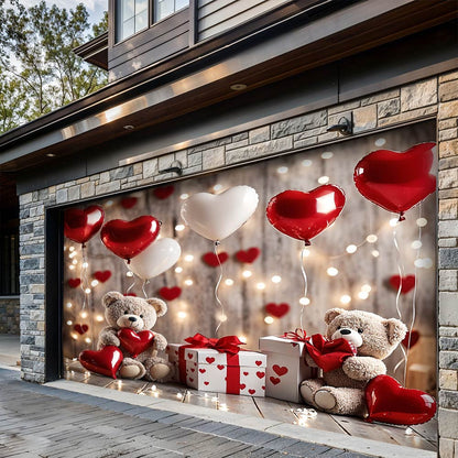 Lorva Garage Door Banner Decoration Bear Valentine