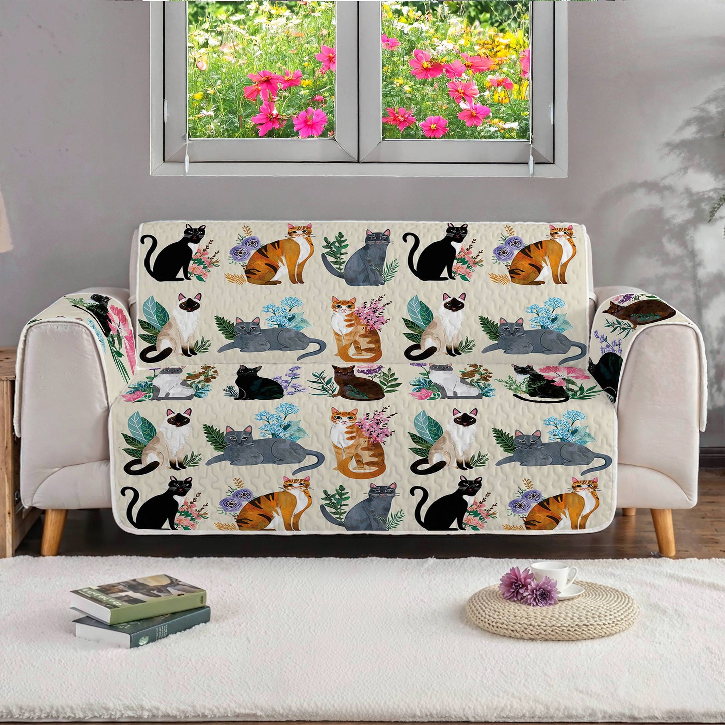 Lorva Sofa Cover Set Botanical Cats