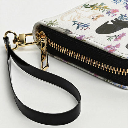 Lorva Leather Wallet Charming Floral Cats