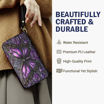 Lorva Butterfly Leather Wallet Mysterious Roses