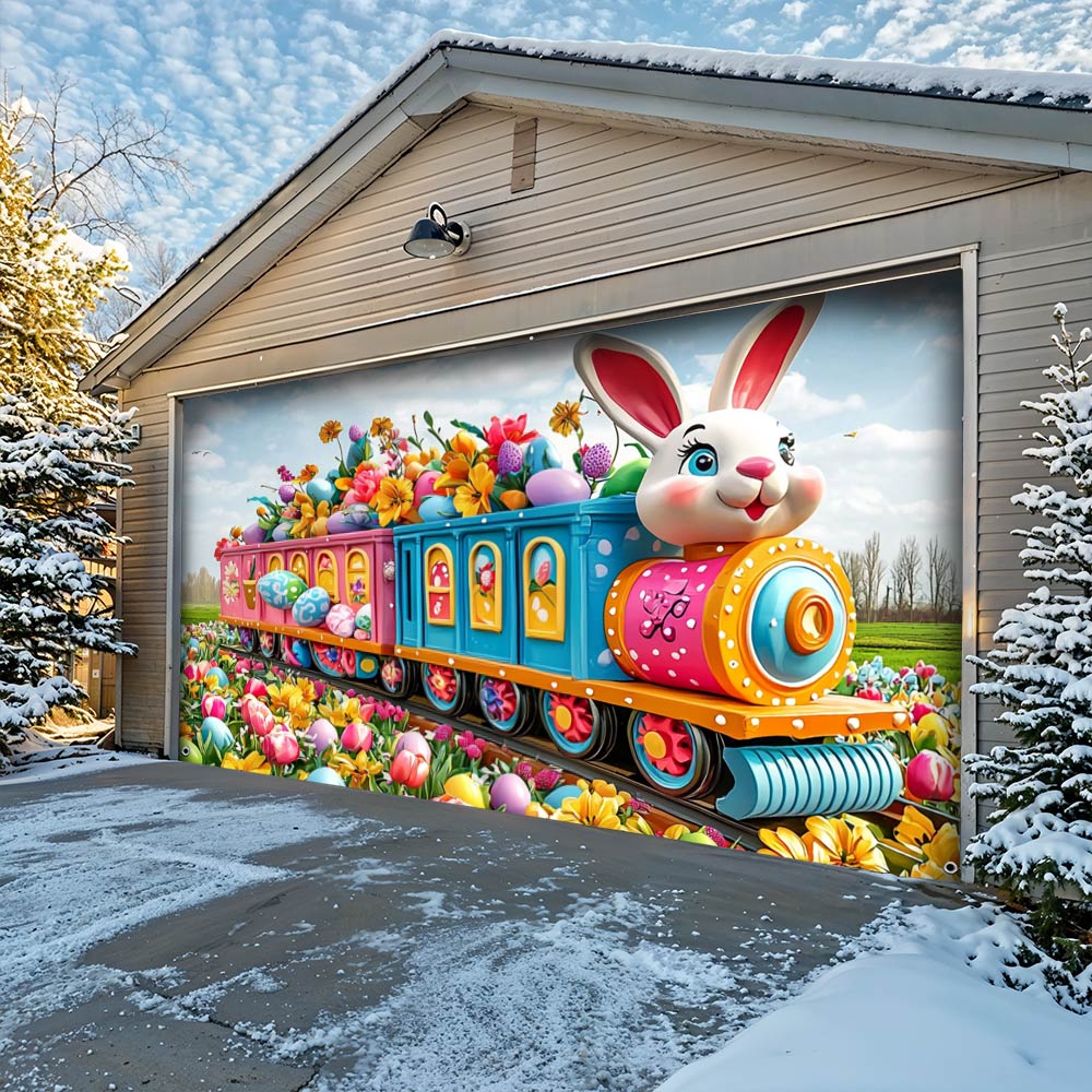 Lorva Garage Door Banner Decoration Easter Joy Express