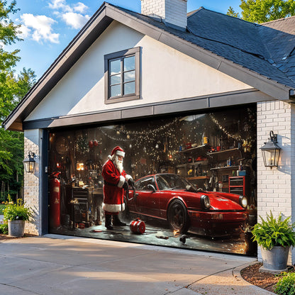 Lorva Christmas Garage Door Banner Decoration Santa’s Christmas Workshop