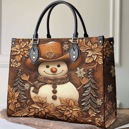 Christmas Lorva Leather Bag Snowman