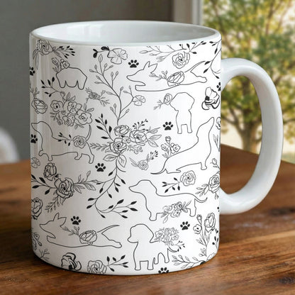 Lorva Mug Amazing Floral Dachshunds