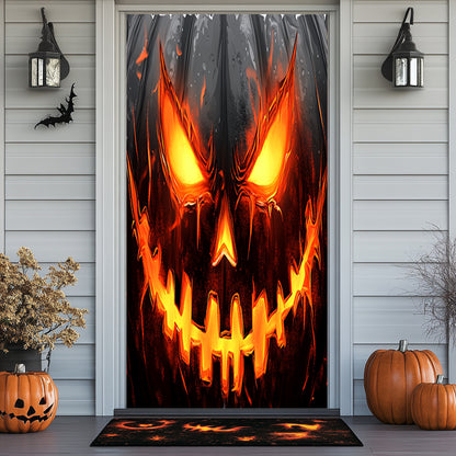 Lorva Halloween Door Cover Horror Pumpkin Face