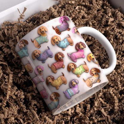 Lorva Flat Print Mug Beautiful Pretty Dachshunds