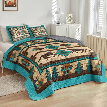 Lorva All Season Quilt 3-Piece Set Horse Freedom