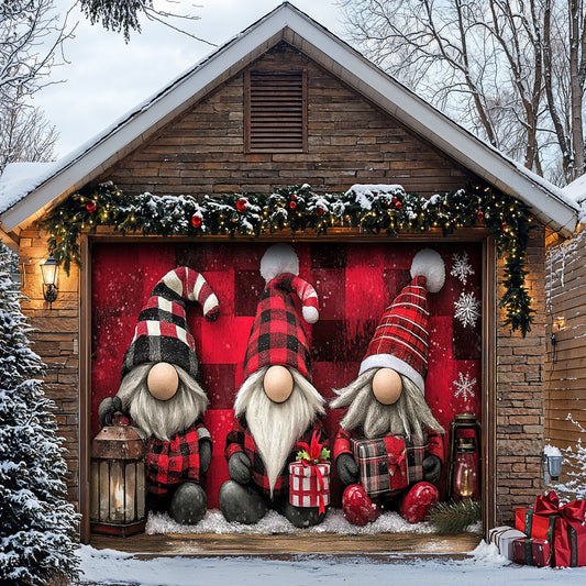 Lorva Garage Door Banner Decoration Happy Gnomes