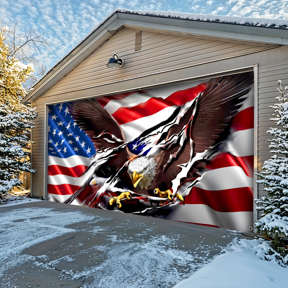 Lorva Garage Door Banner Decoration 250th Anniversary Eagle Breaks Through