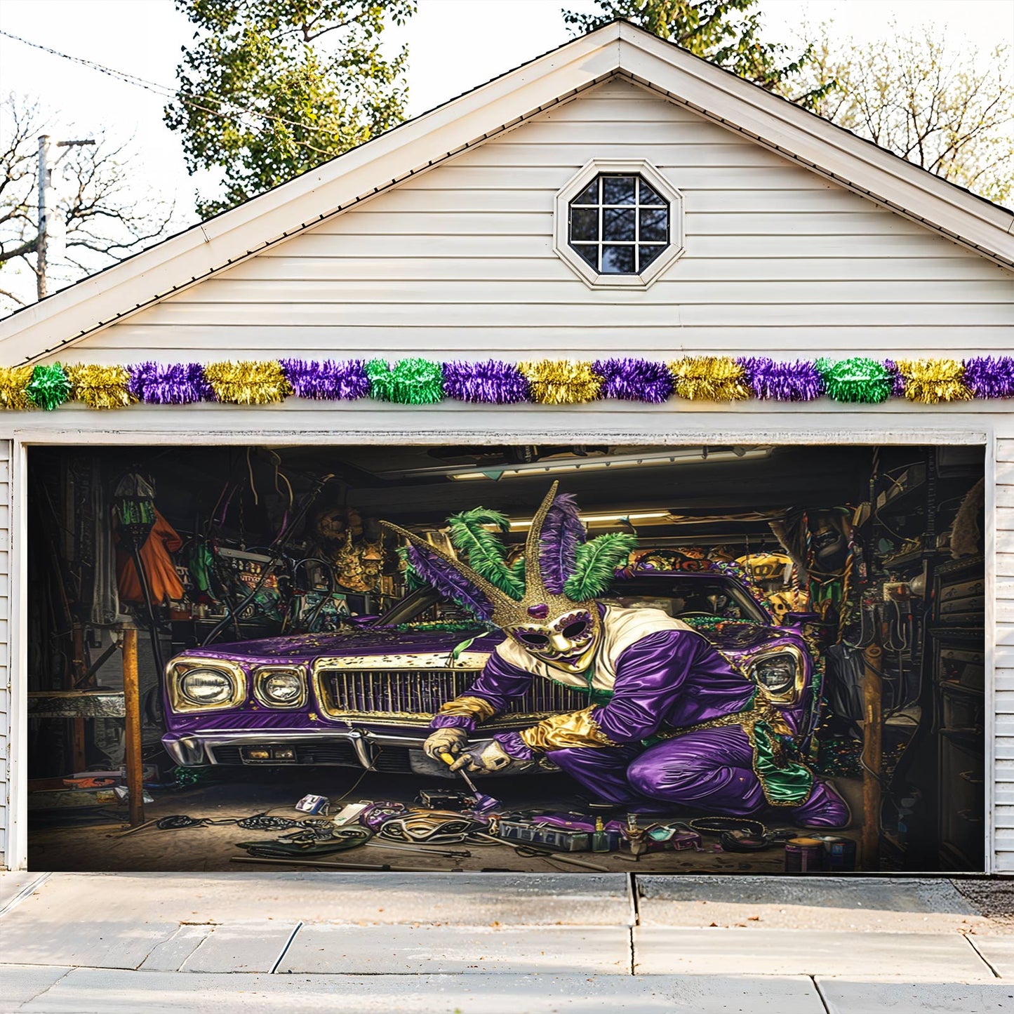 Lorva Garage Door Banner Decoration Carnival In The Garage
