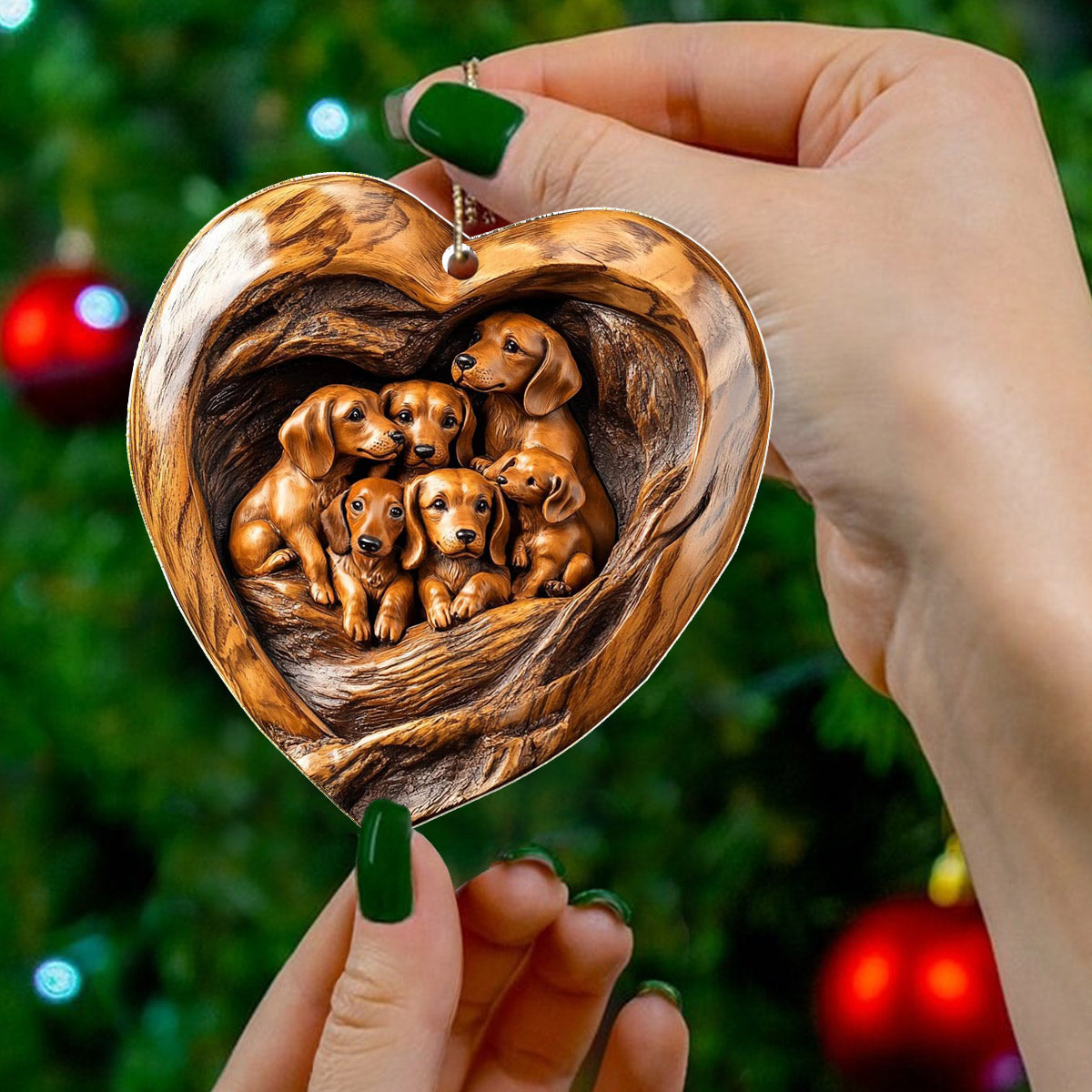 Lorva Dachshund 2D Acrylic Ornament Heart