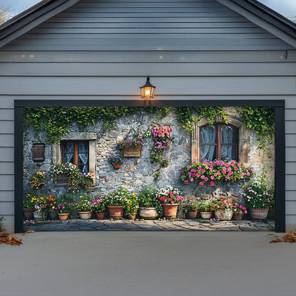 Lorva Garage Door Banner Enchanted Cottage Garden