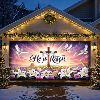 Lorva Garage Door Banner Decoration He Is Risen