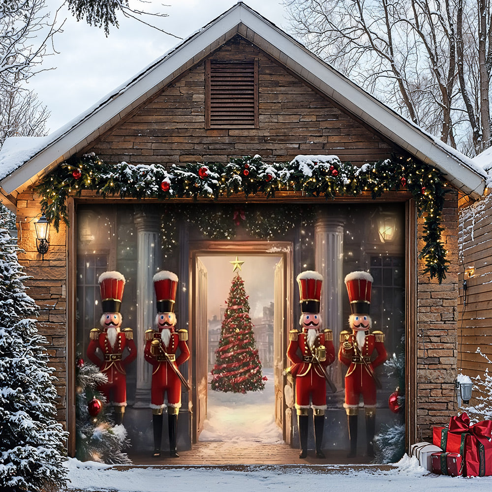 Lorva Christmas Garage Door Banner Decoration Nutcracker Christmas Guard