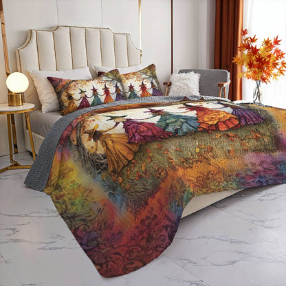 Witch Lorva All Season Quilt 3-Piece Set Rainbow Coven Magic