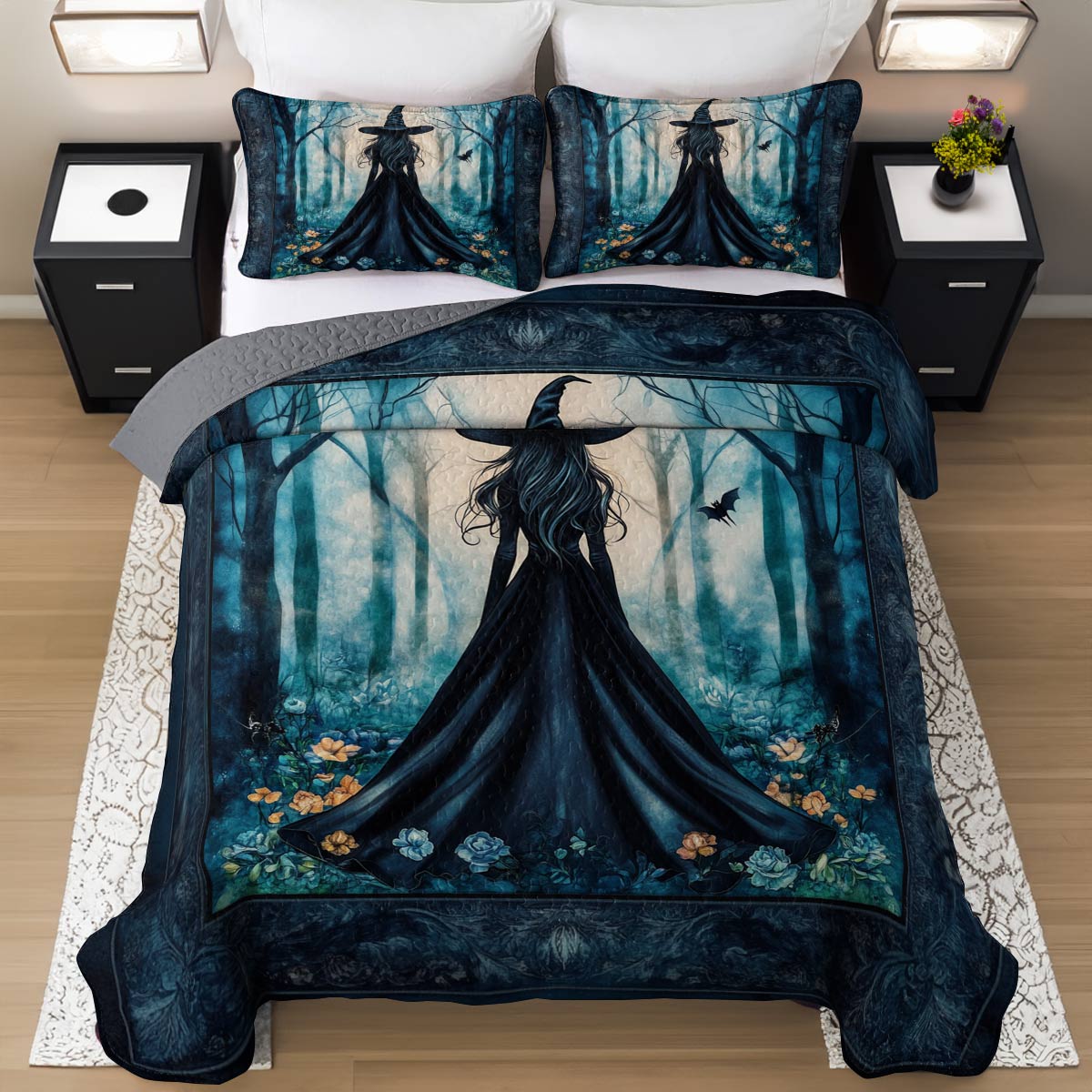 Witch Lorva All Season Quilt 3-Piece Set Enchanted Forest Witch