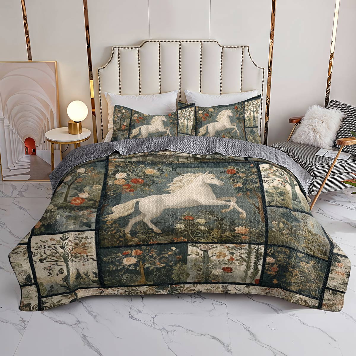 Lorva Horse All Season Quilt 3-Piece Set Regal Beauty