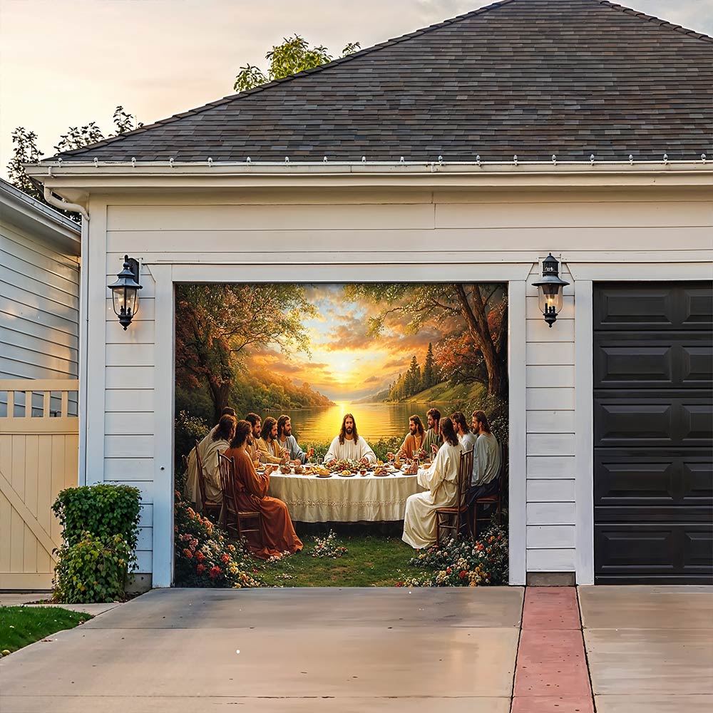 Lorva Garage Door Banner Decoration The Last Supper