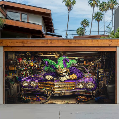 Lorva Garage Door Banner Decoration Mardi Gras Workshop