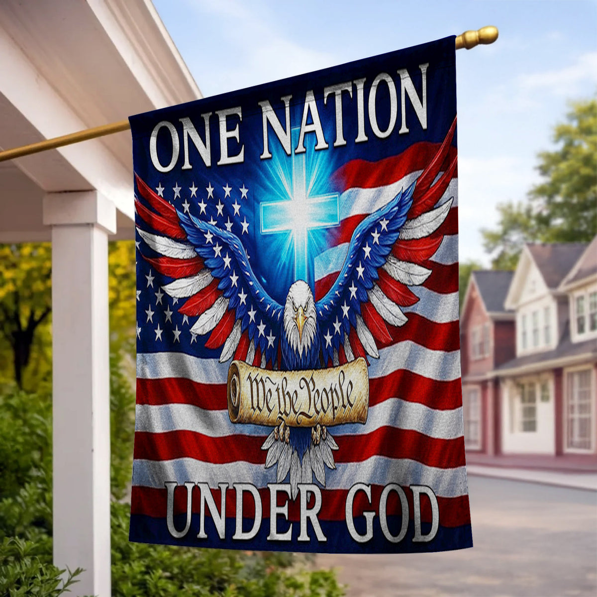 Lorva Garden Flag  In God We Stand