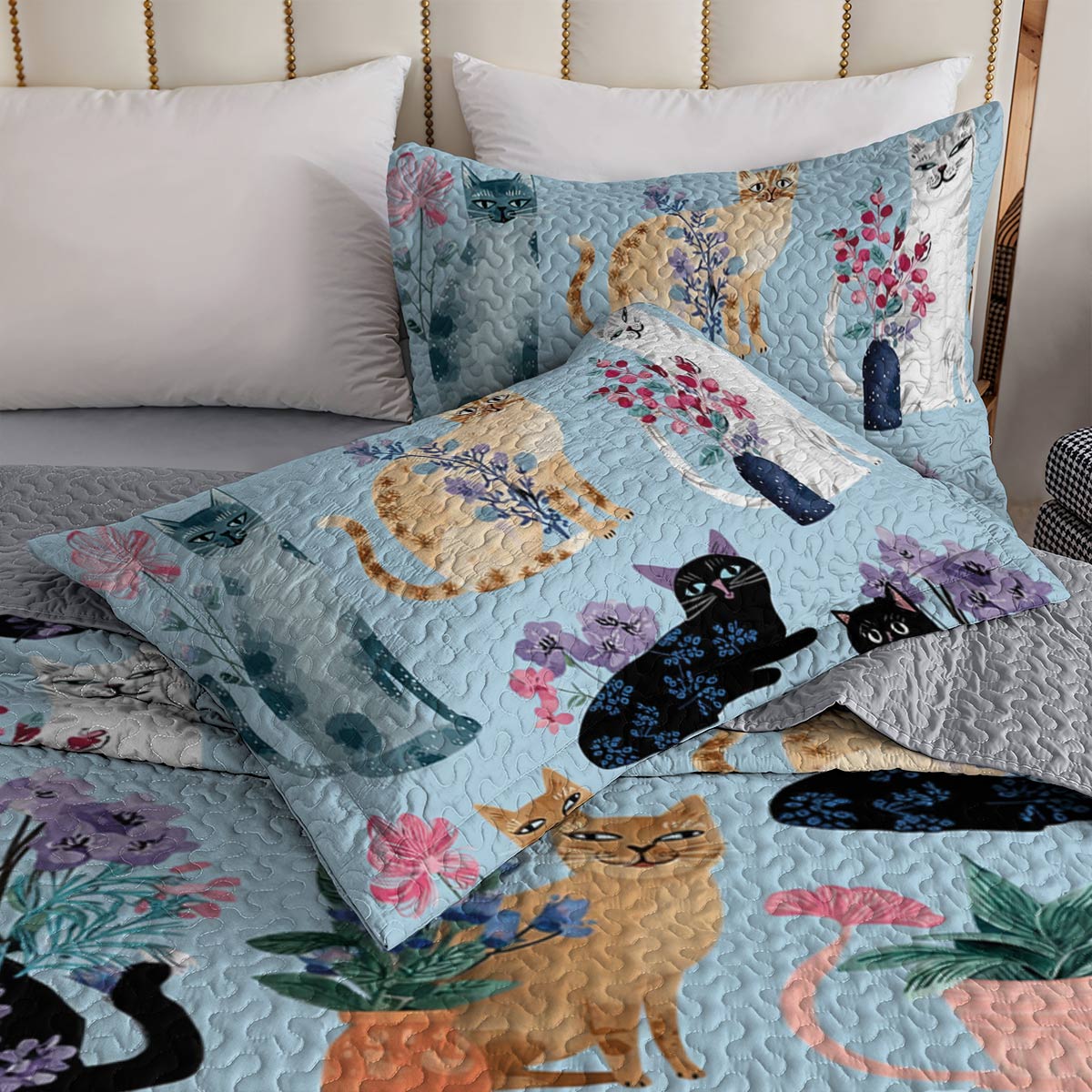 Lorva Cat All Season Quilt 3-Piece Set Cuteness
