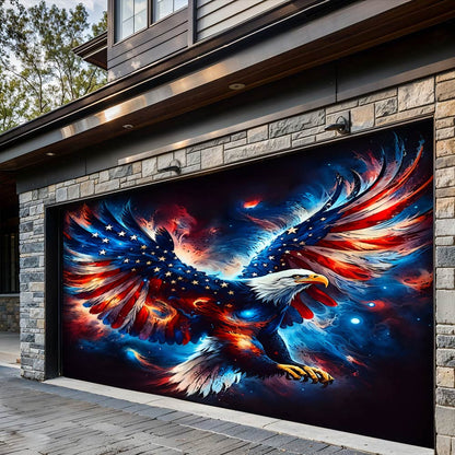 Lorva Patriotic Garage Door Banner Decoration Majestic Eagle