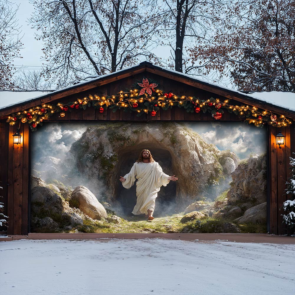 Lorva Garage Door Banner Decoration The Risen King