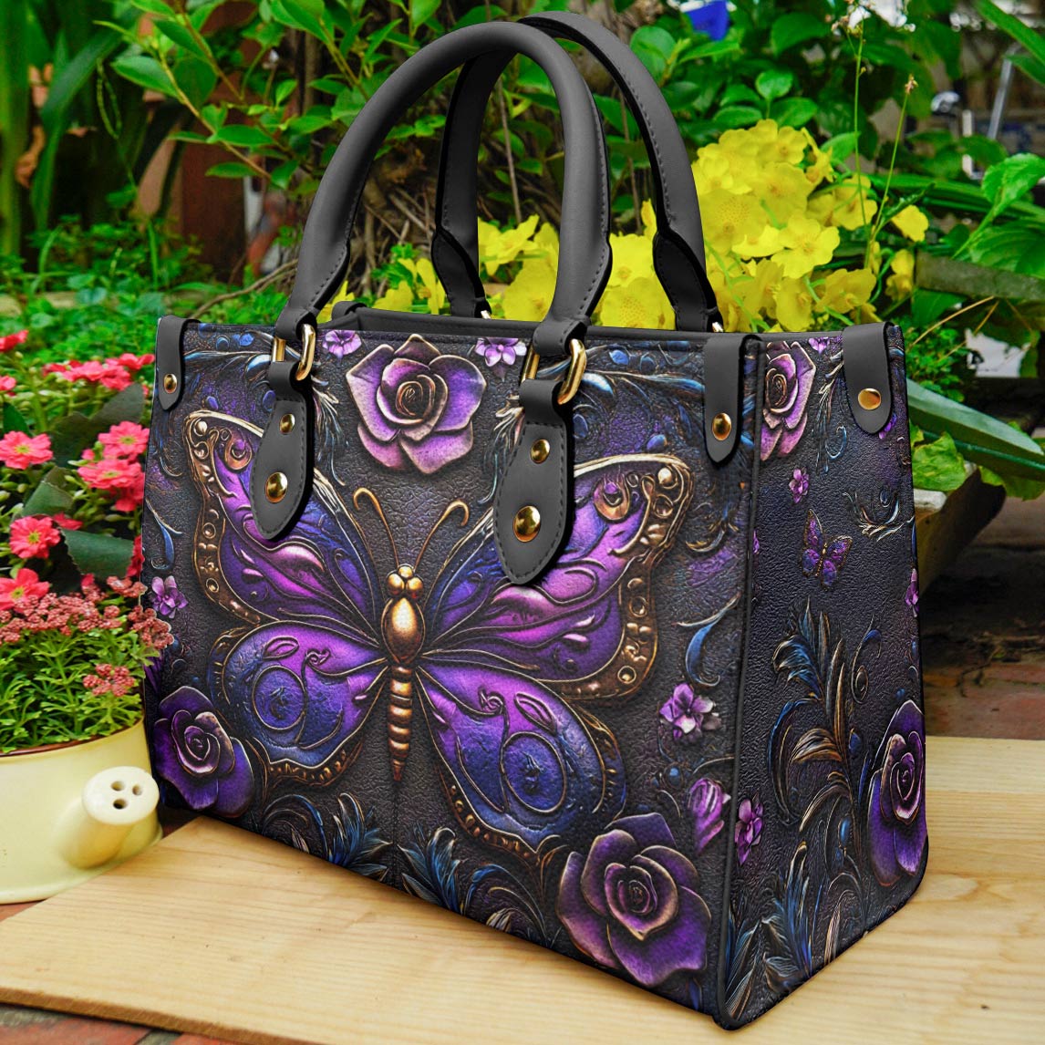 Lorva Leather Bag Violet Drift