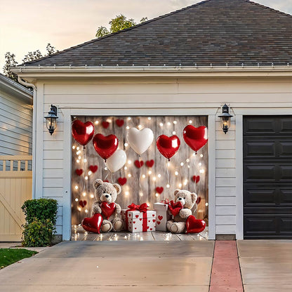 Lorva Garage Door Banner Decoration Bear Valentine