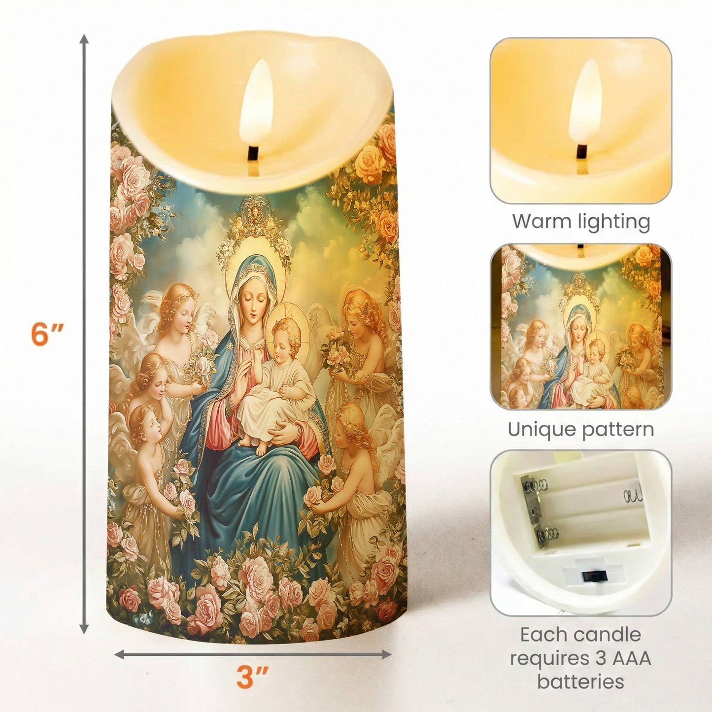 Lorva LED Candle Halo Of Roses
