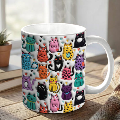 Lorva Mug Lovely Cute Colorful Cats