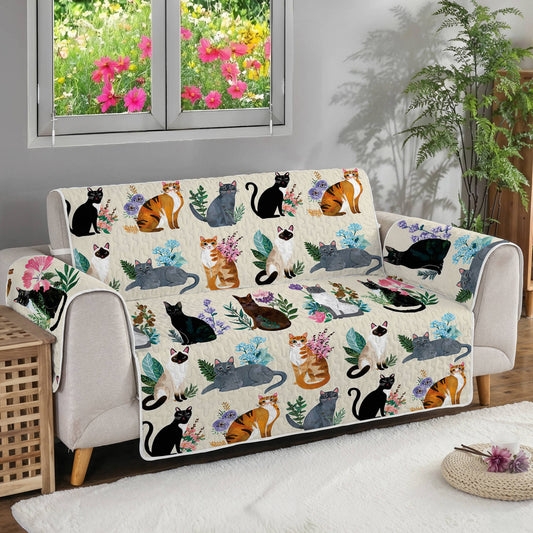 Lorva Sofa Cover Set Botanical Cats