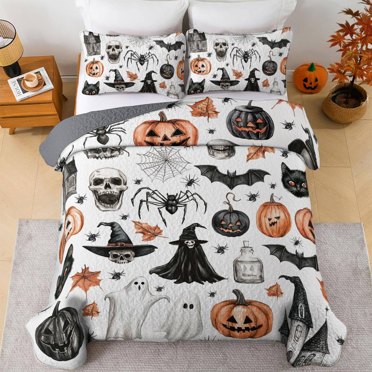 Halloween Lorva All Season Quilt 3-Piece Set Ghostly Giggles