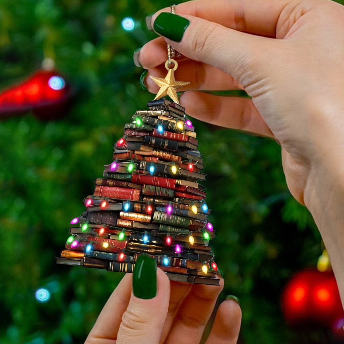 Lorva Reading Acrylic Ornament Vintage Bookmas Tree