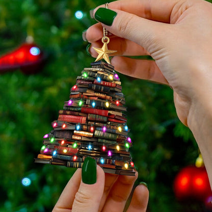 Lorva Reading Acrylic Ornament Vintage Bookmas Tree