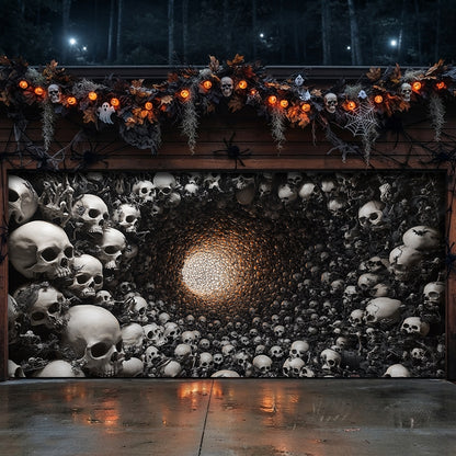 Lorva Halloween Garage Door Banner Decoration Skull Tunnel